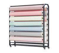 Générique Présentoir À Rouleaux De Tissu Commercial, Grand Présentoir Mobile sur roulettes, for Rouleaux De Papier Peint, Nappes Et Emballages Textiles.(10 Rods)