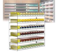 Générique Présentoir à Snacks, étagère de Rangement pour supermarché, présentoir à Cigarettes Mural en Acrylique, Organisateur de vitrine avec Poussoir Automatique, 56 x 27 x 65 cm