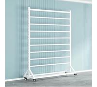 Générique Présentoir à Tissus réglable sur Chariot, étagère de Rangement Mobile en métal et Vinyle avec Barre de Suspension, idéal pour Le Cuir et Le Papier Peint, Organisateur de Rouleaux Robuste.