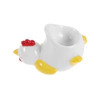Générique Présentoir à Œufs en Céramique Forme Poussin Blanc pour Petit Déjeuner, Support Stable pour Coquetier et Décoration Cuisine Vintage