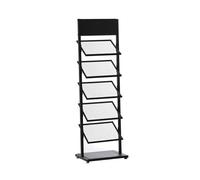 Générique Présentoir D'échantillons De Carrelage À 5 Niveaux, Noir/Blanc, Grand Présentoir D'échantillons De Sol, Étagère De Présentation À Fentes sur Pied(Black,47X35X150cm)
