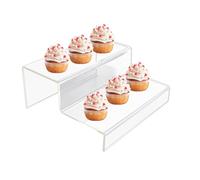 Générique Présentoir en acrylique - Risers multifonctionnels pour l'affichage,2/3 Couches Présentoir Escalier Candy Bar Risers pour Bijoux Chaussures