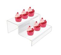 Générique Présentoir en acrylique - Risers multifonctionnels pour l'affichage | Riser d'affichage acrylique de 2/3 étapes pour des desserts de bijoux de figurines de petit gâteau d'affichage