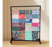 Générique Présentoir Mobile Robuste en Acier pour Rouleaux de Tissu, Porte-écharpes réglable à 6 Barres, Organisateur Commercial pour Rideaux, couvertures, couettes, Serviettes et Tapis.