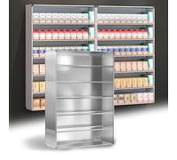 Générique Présentoir Mural en Aluminium pour Cigarettes - Support de Vente réglable avec séparateurs à Clip, 43,5 x 15 x 60 cm, Finition argentée pour Un Rangement organisé des Cigarettes en Magasin