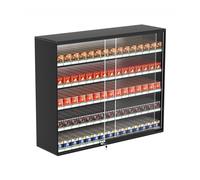 Générique Présentoir Mural pour Cigarettes et Bonbons - Alliage d'aluminium Durable, Installation Facile pour Les commerces de proximité, Organisateur de Cigarettes, Noir 92,5 x 17,3 cm
