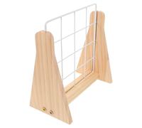 Générique Présentoir Photo à Grille Métallique Double Face avec Socle en Bois Massif, Support Bijoux et Organiseur Mural Compact pour Maison, Salon Professionnel et Commerce de Détail,