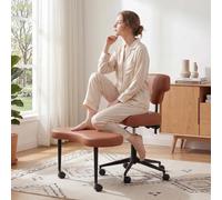 Générique Président de méditation, Chaise à Coffre croisée avec des Roues TDAH, Table transversale avec Soutien Lombaire et Hauteur - tabourets ajustés, Chaise de méditation Ergonomique - Brown