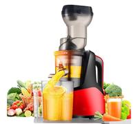 Générique Presse-Agrumes à Mailles lentes 150W, 1000 ML Presse-Grec à Pression Froide Extracteur avec Fonction Inverse, Machine de légumes Entiers à Faible Vitesse pour Cuisine Domestique, Rouge