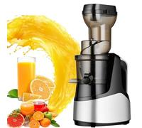 Générique Presse Froide compacte 150W, Extracteur à Mastication Lente avec Fonction de Marche arrière, Fonctionnement Silencieux pour Fruits et légumes, Conception Propre Facile, Or