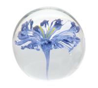 Générique Presse Papier Sulfure Boule en Verre Décoration Collection Fleur Bleue de 8cm