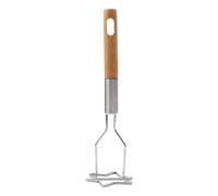 Générique Presse-purée en forme d'étoile en acier inoxydable Fouet à œufs en bois Gadgets de cuisine Ensemble d'outils de cuisine durables (A, 20X5.7CM)