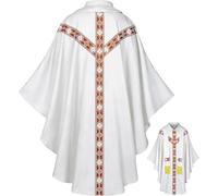 Générique Priest Costume - Catholic Chasuble With Ribbon | Father Mass Cape For Cosplay Costume | For Prayer s Church Wedding Events Photo Shoot Party Masquerades