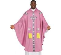 Générique Priest Costume - Catholic Chasuble With Ribbon | Father Mass Cape For Cosplay Costume | For Prayer s Church Wedding Events Photo Shoot Party Masquerades