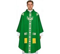 Générique Priest Costume - Catholic Chasuble With Ribbon | Father Mass Cape For Cosplay Costume | For Prayer s Church Wedding Events Photo Shoot Party Masquerades
