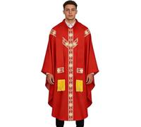 Générique Priest Costume - Catholic Chasuble With Ribbon | Father Mass Cape For Cosplay Costume | For Prayer s Church Wedding Events Photo Shoot Party Masquerades