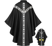 Générique Priest Costume - Catholic Chasuble With Ribbon | Father Mass Cape For Cosplay Costume | For Prayer s Church Wedding Events Photo Shoot Party Masquerades