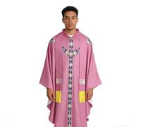 Générique Priest Costume,with Ribbon Catholic Chasuble | Father Mass Cloak Cosplay Costume - for Men Prayer Cosplayer Church Stage Masquerades Wedding Holiday Party