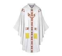Générique Priest Costume,with Ribbon Catholic Chasuble | Father Mass Cloak Cosplay Costume - for Men Prayer Cosplayer Church Stage Masquerades Wedding Holiday Party
