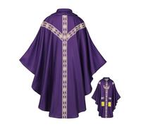 Générique Priest Costume,with Ribbon Catholic Chasuble | Father Mass Cloak Cosplay Costume - for Men Prayer Cosplayer Church Stage Masquerades Wedding Holiday Party