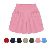 Générique Primarilyx Shorts, Primarilyx Women Beach Casual Hot Shorts, with Elastic Waistband, Pants Walking Athletic (Pink,M)