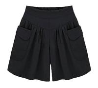 Générique Primarilyx Shorts Women’s Beach Casual Shorts with Elastic Waistband and Pockets, Comfortable Wide Leg Summer Wear