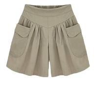 Générique Primarilyx Shorts Women’s Beach Casual Shorts with Elastic Waistband and Pockets, Comfortable Wide Leg Summer Wear