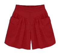 Générique Primarilyx Shorts Women’s Beach Casual Shorts with Elastic Waistband and Pockets, Comfortable Wide Leg Summer Wear