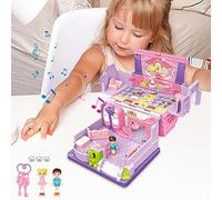 Générique Princess Castle dollhous - Musical Lights toddlerr Playset, Interactive Pink Dream Furniture, Dancing Doll House Play Set | Creativee Imaginative Activity, Decorative Collectible