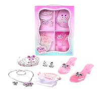 Générique Princess Dress Up Shoes, Elegant Costume Footwear, Glittery Fashion Heels for Kids, Jewelry Set, Boutique Tiara Accessories, Adorable Role-Play Collection, Creative Girl Play Items | Enc