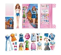 Générique Princess Magnetic Dress Up Book - Activities Magnet Paper, Dolls Educational Learning Toy | for Girls, Creative Fashion Matching Play Set Use, Magnetic Dress Up Dolls, Learning Toys