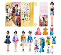 Générique Princess Magnetic Dress Up Book - Activities Magnet Paper, Dolls Educational Learning Toy | for Girls, Creative Fashion Matching Play Set Use, Magnetic Dress Up Dolls, Learning Toys