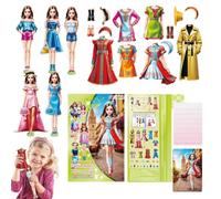 Générique Princess Magnetic Dress Up Book - Activities Magnet Paper, Dolls Educational Learning Toy | for Girls, Creative Fashion Matching Play Set Use, Magnetic Dress Up Dolls, Learning Toys