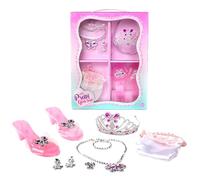 Générique Princess Shoes And Crowns - Little Girls Talels, Play Sandals, Fancy Tiara, Fitend Jewelry Accessoires | Kit De Chaussures Pour Les Tout-petits Le Jeu Rôle