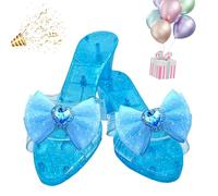 Générique Princess Shoes Girls, Crystal Dress-Up Heels, 18.5cm/7.28 Inch 6cm/2.36 Inches Stage Props Slippers for Cosplay, Masquerade, Holiday Photos, School Events, Party Play 80g