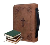 Générique Print Bible Bag | PU Zipper Handle Handbags Bible | Zippered Carrying Book Case | Bible Cover Case Carrying | Church Bag Bible Protective with Handle for Men, Women, Father, Mother, Friends