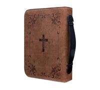 Générique Print Bible Bag | PU Zipper Handle Handbags Bible | Zippered Carrying Book Case | Bible Cover Case Carrying | Church Bag Bible Protective with Handle for Men, Women, Father, Mother, Friends