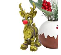 Générique Printed Animals - Articulated Christmas Game | Reindeer Toy Fidget Home Decor Model Realistic Movable Design Piece for Photography, Bookcase Or Living Room, 2.36x3.35x6.1in