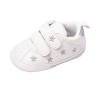 Générique Printemps et été Enfants Infantile Enfant en Bas âge Chaussures garçons et Filles Chaussures de Sport Fond Plat lumière Double Sangle Crochet Boucle Confortable (Silver, 22 Toddler)