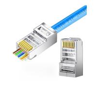 Générique Prise modulaire de connecteurs de passage RJ45 Cat5/6/6A, EZ à sertir for câble réseau UTP solide ou échoué(10pcs,Cat5e UTP 1.0mm)