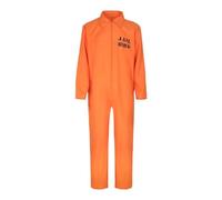 Générique Prisoner Jumpsuit Orange Prison Escaped Détenu Jailbird Combinaison Costume avec étiquette de nom
