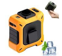 Générique Pro - Wearable Waist Fan & Power Bank with Desktop Stand, 3 Speeds, Portable USB Rechargeable for Outdoor, Camping, Traveling (Yellow)