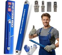 Générique Pro Zero Offset Extension Wrench, 15-Inch Impact Ready 15mm Slim High Torque Wrench Extender, 1/4" 3/8" 1/2" Square Drive Adapters, Heavy Duty Steel for Automotive HVAC Hard-to-Reach Spaces