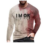 Générique Problem Résolu Halloween T-Shirt Homme Bloody Horreur Costume Tailles Extra Larges Disponibles Horreur Imprimé Haut à Manches Courtes, Idéal pour Les Fêtes et la Vie Quotidienne