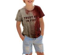 Générique Problème Résolu Tee Shirt, T Shirt Probleme Resolu Sang Enfant VêTements Fille Halloween T-Shirt à Manches Courtes Enfants Âge 3-14 Ans