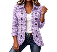 Générique Produit catégorie Veste femme imprimé léopard volants boutons manches longues coupe ajustée manteau décontracté quotidien sans éléments répétitifs