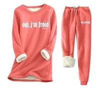 Générique Produit catégorie Women's Trousers Suit 1 - Ensemble et confortable pour femmes automne et hiver coupe slim avec pantalon chaud (Watermelon Red, XL)