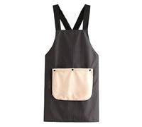 Générique Professional Cross-Back Apron - Removable Side Towel Bib, Easy-Wear No-Tie Smock, Waterproof Kitchen Workwear, Multi-Pocket Utility Apron, Chef BBQ Grilling Gear, Gardening Painting