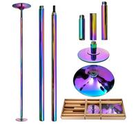 Générique Professionnelle Barre de Pole Dance Hauteur Réglable de 223,5 à 274,5 cm (45 mm) Rotative et Statique Portable Amovible Pole Dance pour Club,Studio de Fitness,Supporte 149,6 kg-Coloré