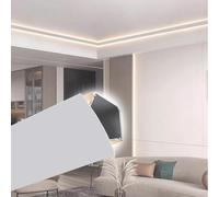 Générique Profilé de corniche en Aluminium pour Rubans LED - Solution d'éclairage indirect pour Murs et plafonds, idéal pour la Cuisine, la Chambre et Le Salon, 2 m (6,6 pi)